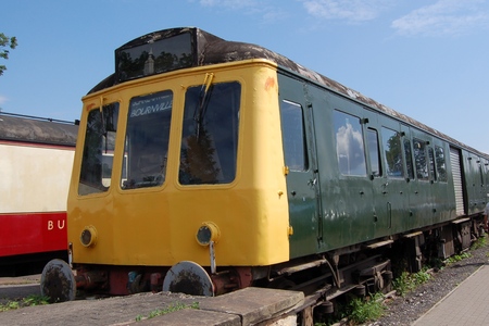 DMU diesel train engine at Butterley Station - Midlands Railway Centre