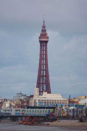 Blackpool Tower family seaside resort or drunken stag and hen parties