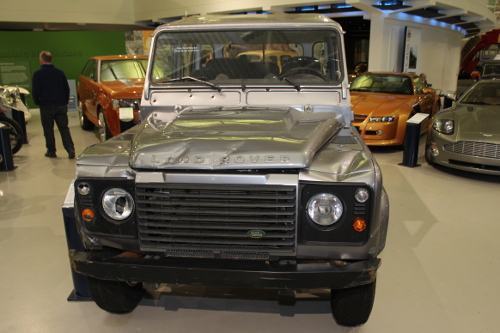 Landrover / Jeep from James Bond Skyfall at heritage motor museum Gaydon