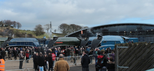 Great goodbye Class A4s including Mallard at Shildon Railway Museum