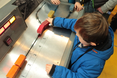 Interactive shunting game for children at the railway museum in Shildon