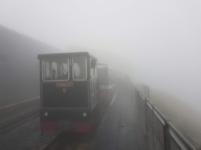 View from the top of Snowdon Mountain Railway - typical wet day