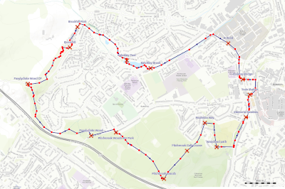 Map of the Batchley and Enfield Woodland Walk Redditch