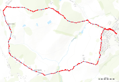 Map of walk Webheath to Bank's Green - click for larger version