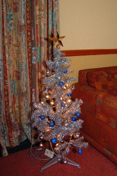 Christmas tree in our villa at Sherwood Forest Center Parcs (not the official Christmas tree)