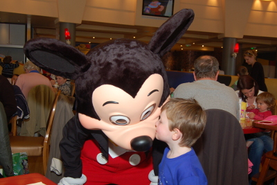 Meeting Mickey Mouse at Cafe Mickey - Disney Village Disneyland Paris