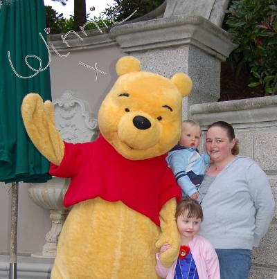 Winnie the Pooh with autograph at Disneyland Paris