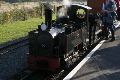 Train at Evesham Light Railway in Worcestershire