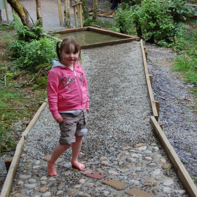 Barefoot trail at Greenwood Forest Park