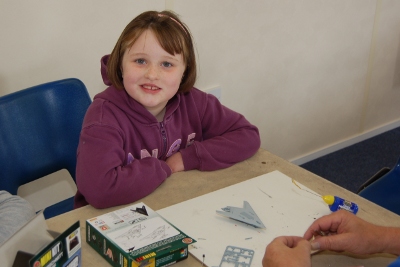 Making an Airfix model at the Midlands Air Museum
