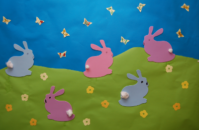 Spring craft pictures - rabbits and butterflies