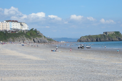 Beach near Haven Kiln Park - showing Tenby, Wales